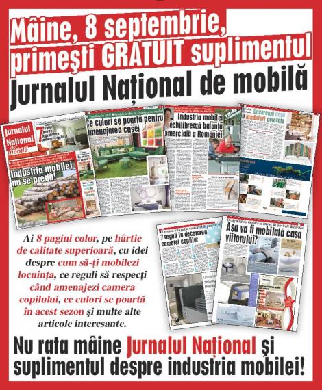 Jurnalul Naţional de mobilă, o surpriză pentru cititori!