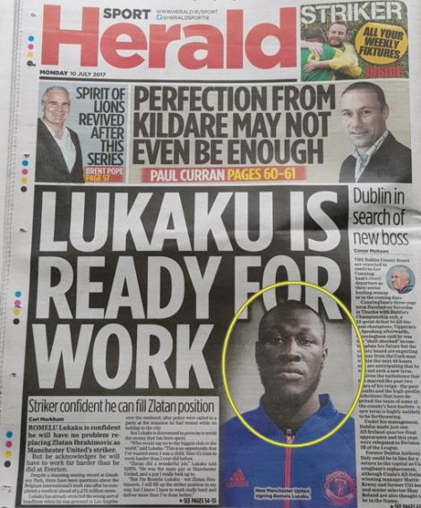 FOTO: Gafă teribilă pentru un ziar cunoscut! Au scris despre Lukaku, dar au pus poza unui cântăreţ