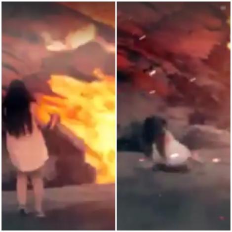 Clipul care a îngrozit internetul și a creat controverse. O tânără cade în lava fierbinte a unui vulcan, făcându-se scrum: "Mă întreb cine filma, în timp ce fata aia murea", "Este un fake!"