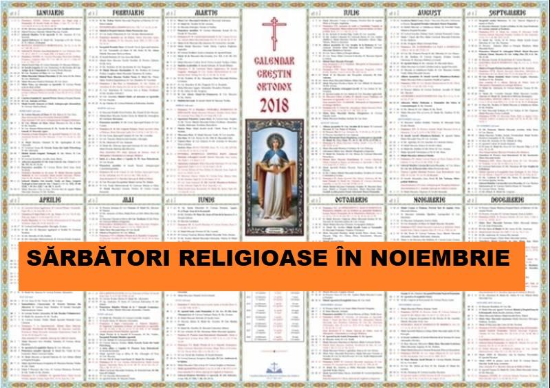 Calendar ortodox noiembrie 2018. Cate sarbatori sunt in luna noiembrie