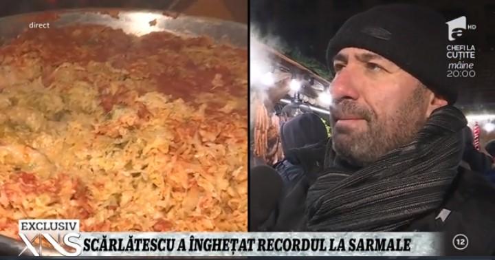 Chef Scărlătescu a „înghețat” recordul de sarmale! „Trebuie să bat recordul lui Bontea!”