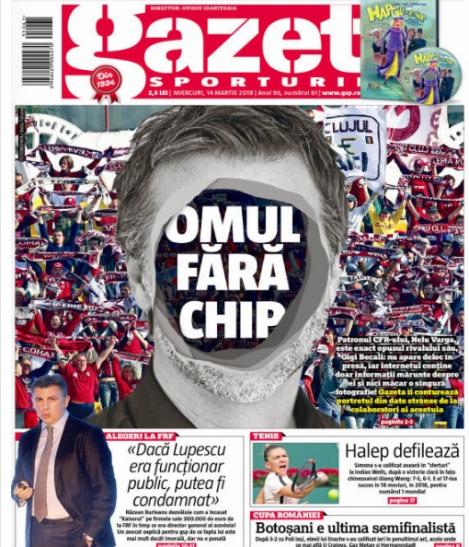Revista presei sportive, 14.03.2018: Gigi Becali și-a găsit nașul în Liga 1; BIG BEN îl elimină pe marele Jose Mourinho din Liga Campionilor