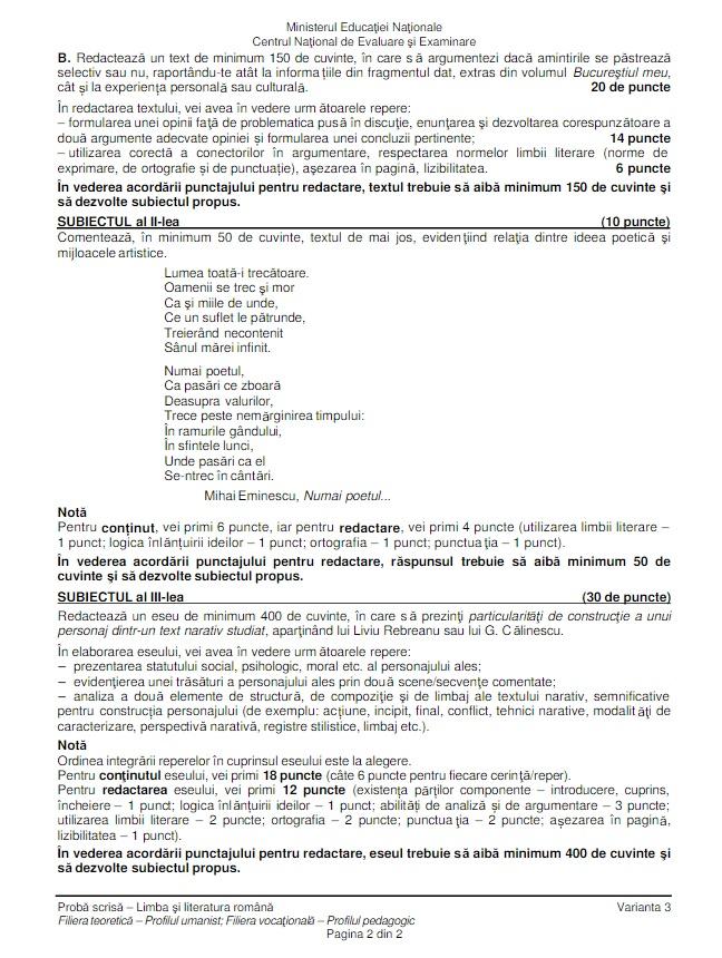 Bac 2018 Sesiunea Speciala Subiecte È™i Bareme La Limba Romana Antena 1