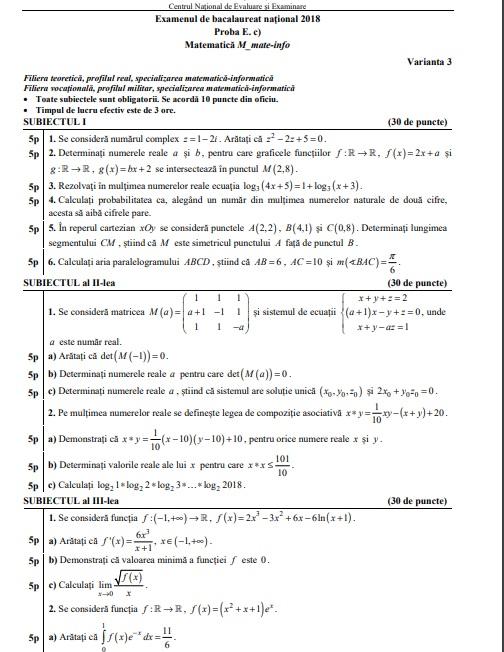 Bac 2018 Sesiunea Speciala Subiecte La Istorie È™i Matematica Antena 1