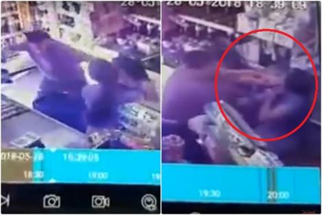Vânzătoare din Arad, bătută cu pumnii și strânsă de gât de un client, care a vrut să-și cumpere înghețată. Imaginile sunt de-a dreptul șocante (VIDEO)