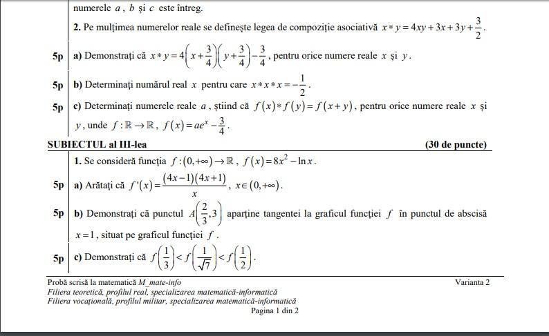 Bacalaureat 2018 MatematicÄƒ Edu Ro Avem Subiectele Ce A Picat La Bac Antena 1