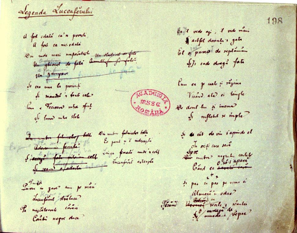 Manuscris din Luceafărul - copie istorică