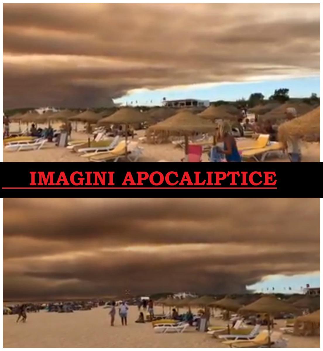 ȘOCANT! Imagini apocaliptice, surprinse în Portugalia! Sute de oameni au fost evacuate, iar cerul a fost acoperit de un strat gros de fum! 