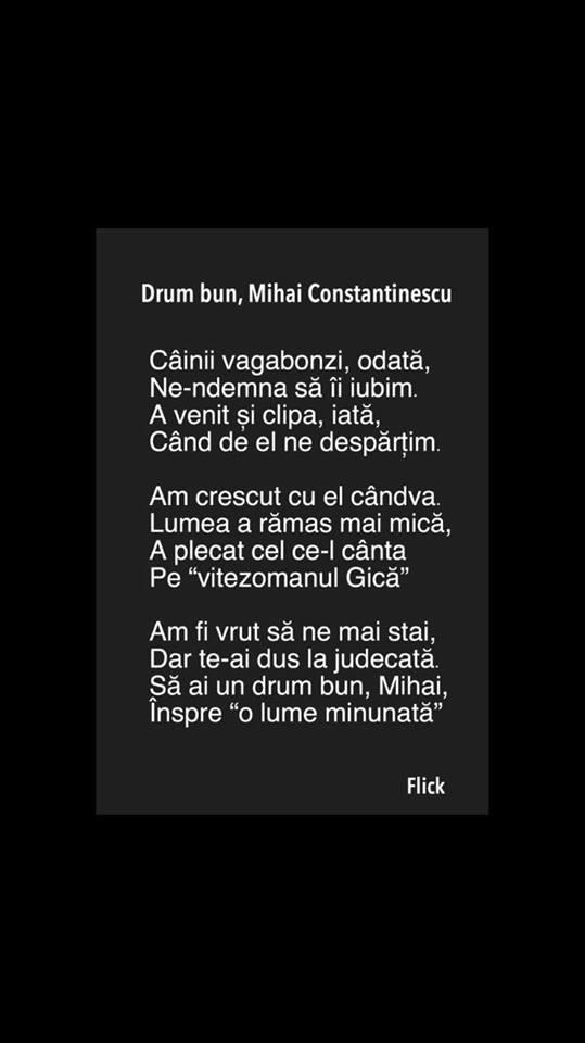 Versuri sfâșietoare în memoria lui Mihai Constantinescu: "Lumea a rămas mai mică, a cel ce-l cânta Pe „vitezomnul Gică” " Antena 1