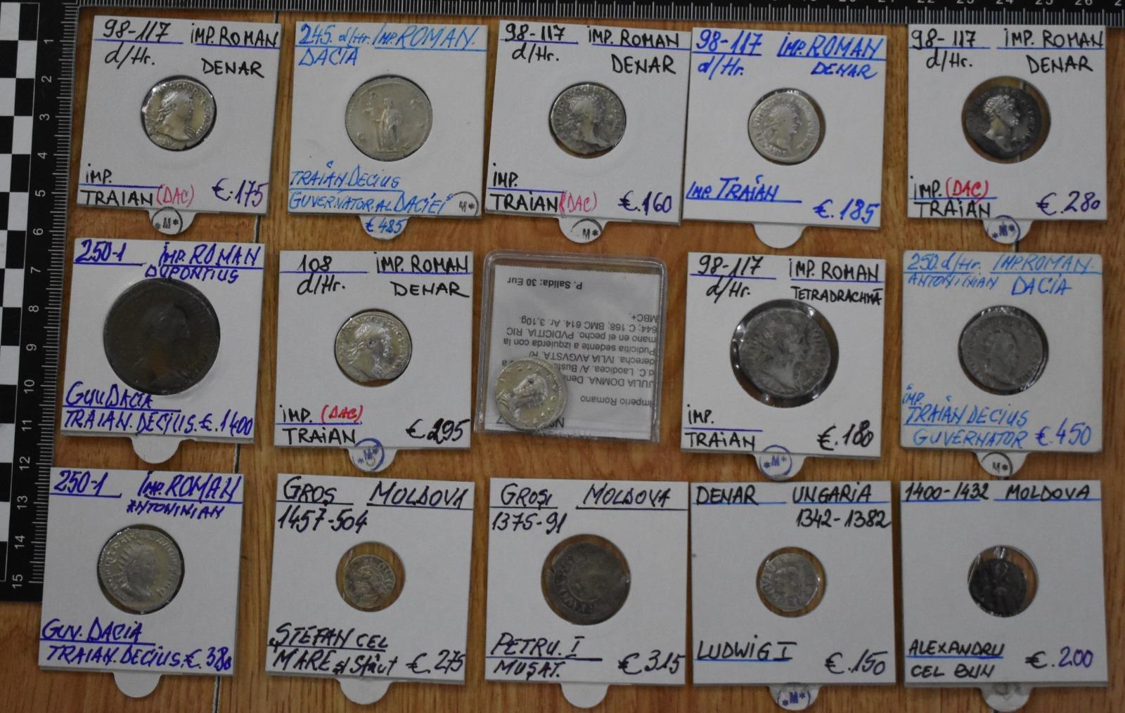 Doi bărbaţi din Bucureşti sunt cercetaţi după ce ar fi încercat să vândă monede antice şi medievale care ar putea face parte din patrimoniul cultural naţional