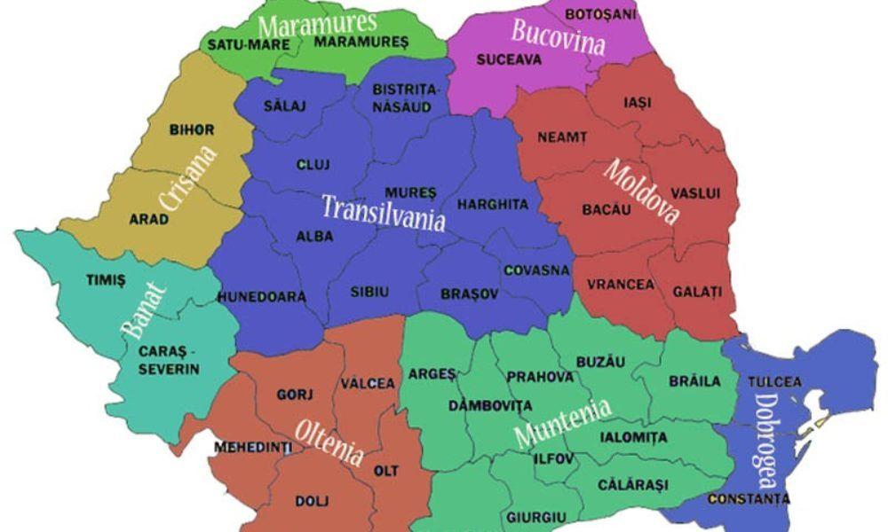Harta Romaniei Cu Regiuni