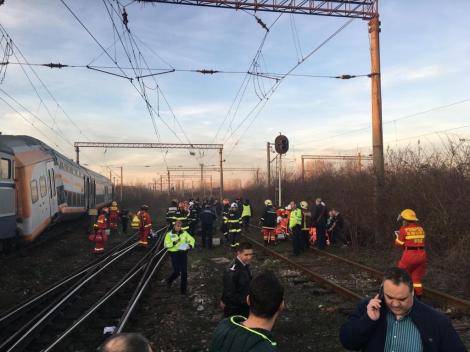CFR Călători: Accidentul din judeţul Prahova s-a produs după ce un tren de marfă al unui operator privat a lovit trenul Regio 5008 Buzău - Bucureşti Nord