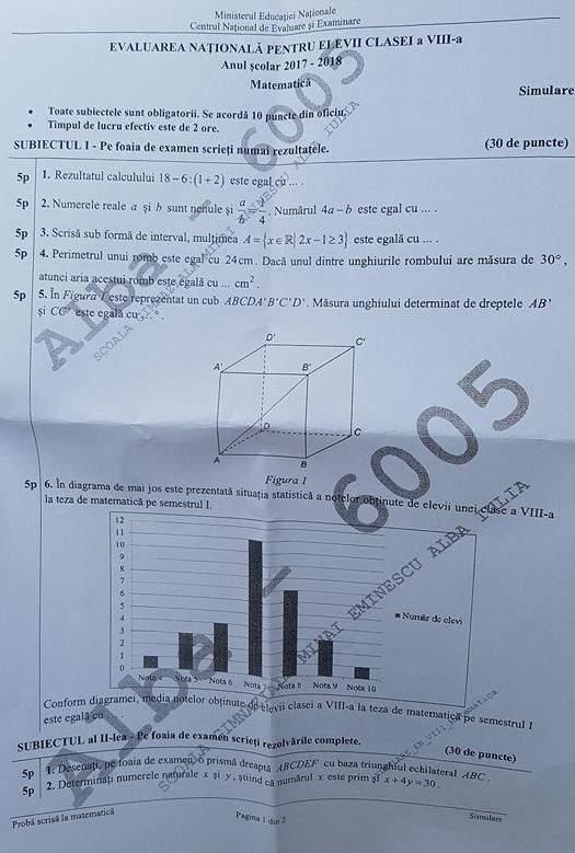 Simulare Evaluare NaÈ›ionala MatematicÄƒ 2019 Subiecte È™i Ce Trebuie SÄƒ È™tie Elevii Antena 1