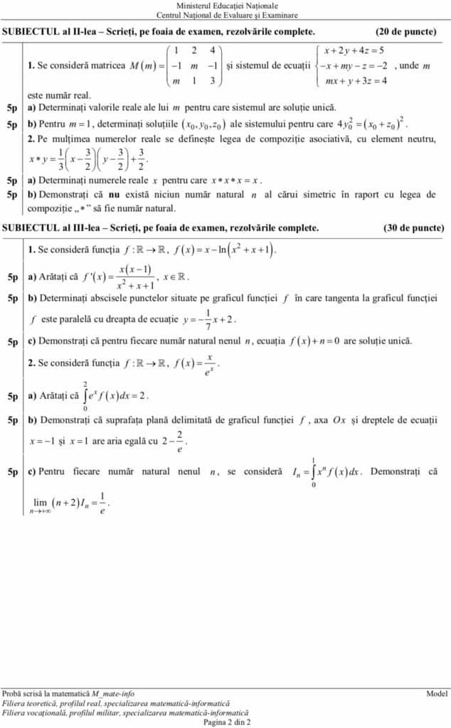 Update Simulare Bac 2019 MatematicÄƒ Avem Subiectele La Clasa A Xii A Antena 1