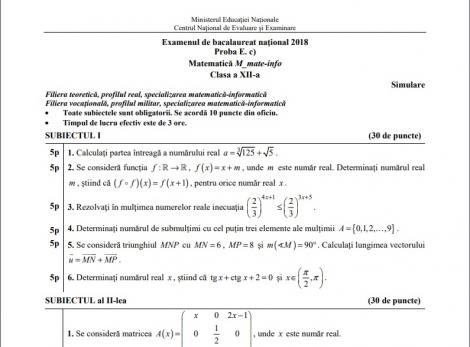 Subiecte Bareme Simulare Bac 2019 Citeste Toate Articolele Despre Subiecte Bareme Simulare Bac 2019 Pagina 1 Din 1 Antena 1