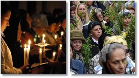 Paștele Catolic, sărbătorit astăzi. Floriile, în calendarul creștin ortodox