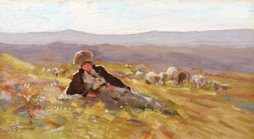 Tabloul "Ciobănaş cu turma de oi", de Nicolae Grigorescu, a fost adjudecat contra sumei de 40.000 de euro