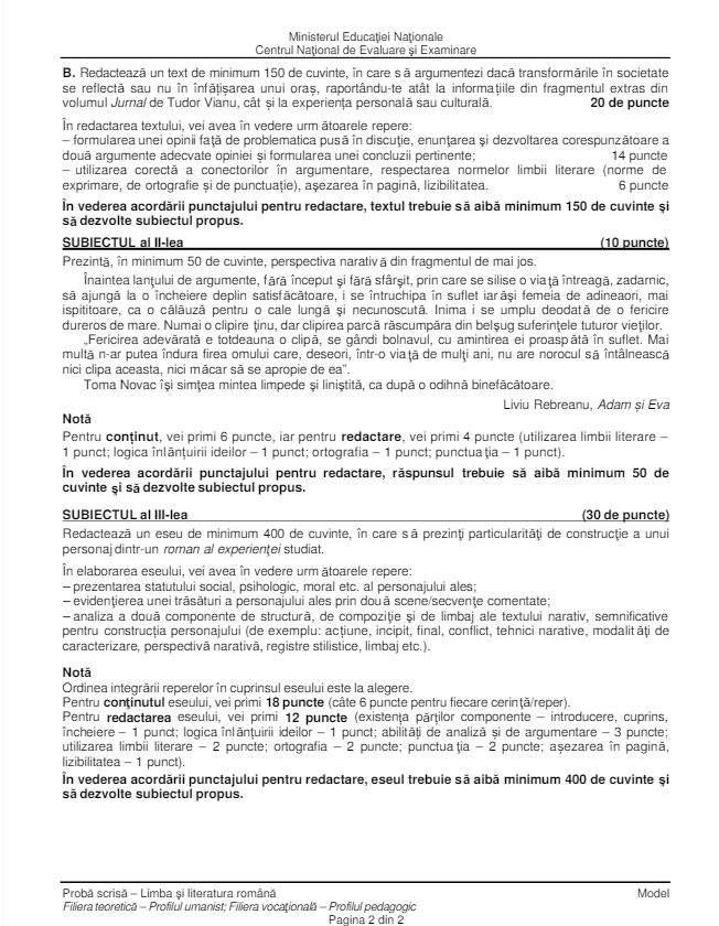 Subiecte Bac 2019 Limba RomanÄƒ Modele Subiecte È™i ProgramÄƒ Bac Uman È™i Real Antena 1