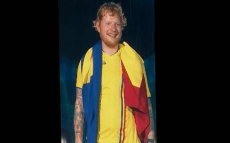 Ed Sheeran s-a îndrăgostit de România! A apărut pe scenă îmbrăcat într-un tricou al Naționalei de Fotbal: "Îmi voi petrece următoarele zile în țara voastră!"
