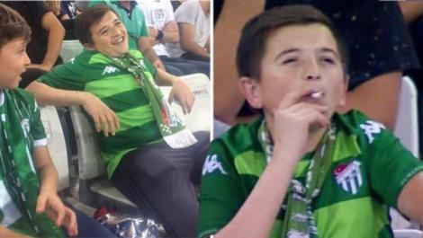 Incredibil! „Copilul” filmat în timp ce fuma în tribune, înaintea unui meci de fotbal, va fi căutat de polițiști