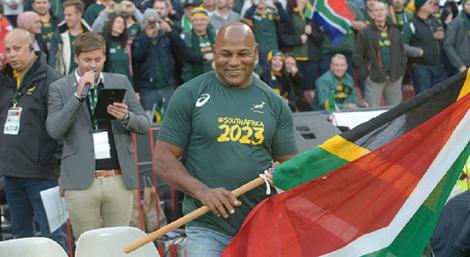 Sud-africanii îl omagiază pe Chester Williams la meciul cu Noua Zeelandă de la CM de rugby