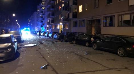 Bloc din centrul Stockholmului, avariat de o explozie
