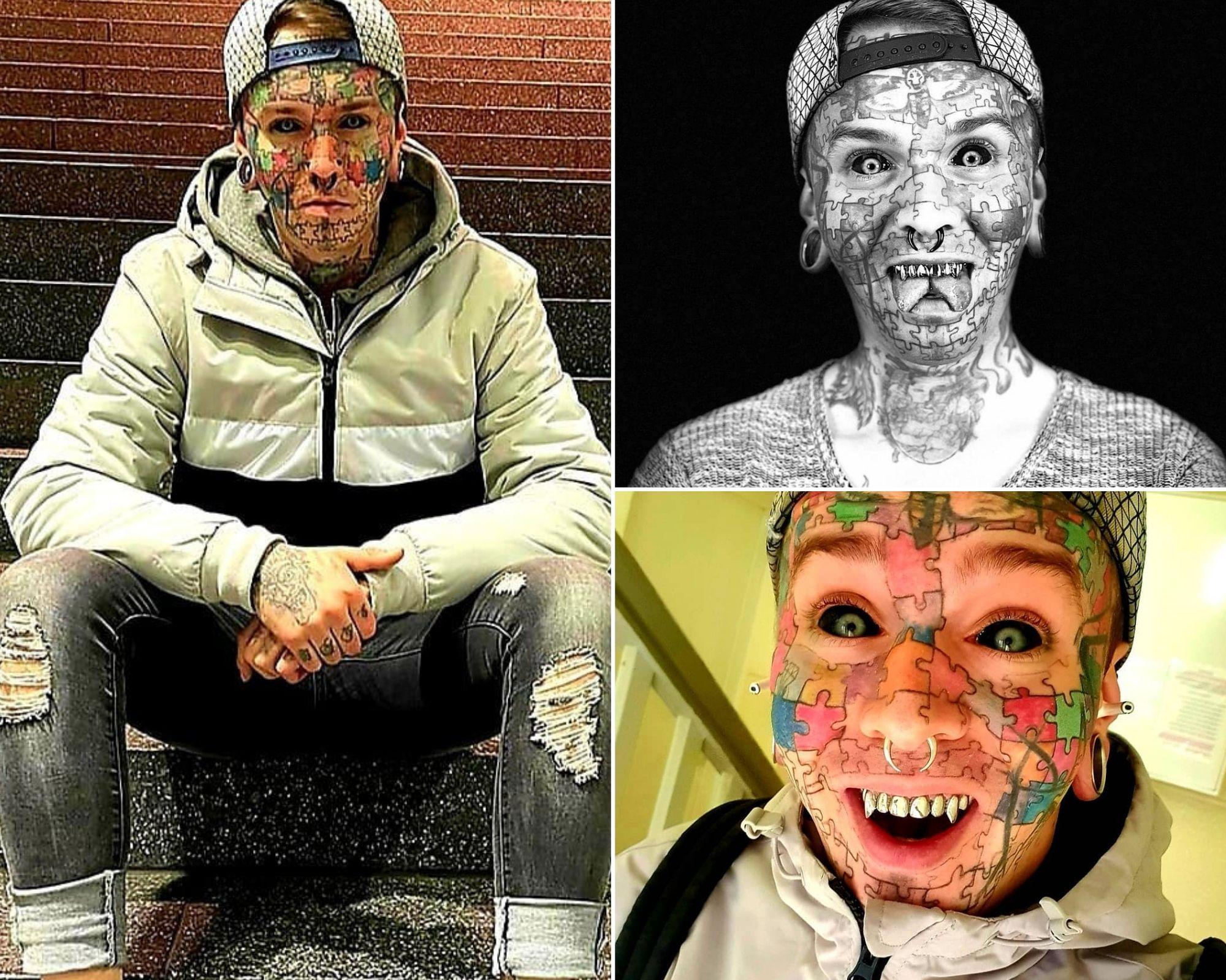 Benny Winter și-a acoperit fața și corpul cu tatuaje. Cum arăta înainte să investească 22.000 lire în aspectul lui