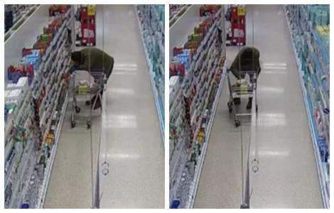 Lame, ascunse în mâncare pentru bebeluși! Un bărbat a pus borcane periculoase, pe rafturile unui supermarket! A fost filmat! Video