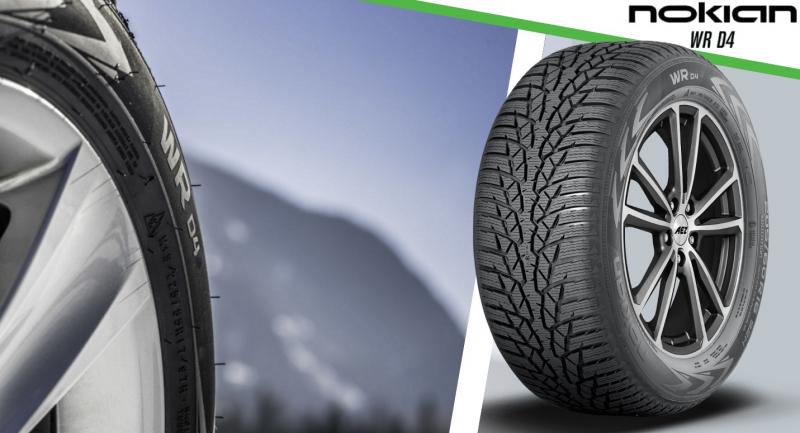 Imagine ilustrativă cu anvelope de iarnă (plan detaliu și prezentare generală)