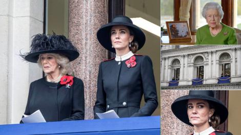 Regina Elisabeta s-a retras de la evenimentul dedicat Zilei Comemorării cu două ore înainte de start. Kate Middleton a înlocuit-o