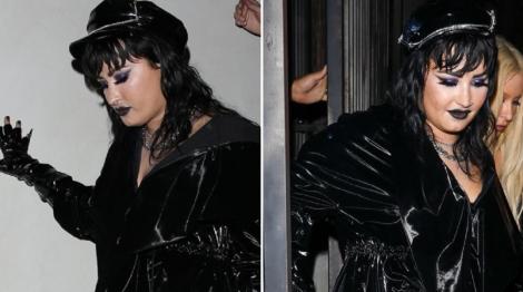 Demi Lovato a fost fotografiată într-o ținută all black. Cum a apărut cântăreața la o petrecere în Los Angeles 