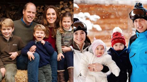 Kate Middleton și Prințul William au publicat felicitarea de Crăciun. În ce loc inedit s-au fotografiat alături de copiii lor