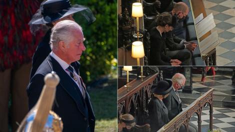 Înmormântarea Prințului Philip. Gestul tandru făcut de Kate Middleton față de Prințul Charles după slujba funerară