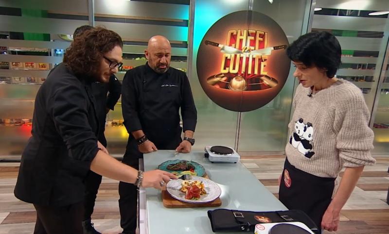 Mirela Negoiță, in momentul in care chefii i-au degustat farfuria
