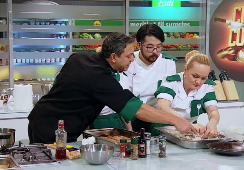 Sorin Bontea si Victorina Matveev in bucataria chefi la cutite