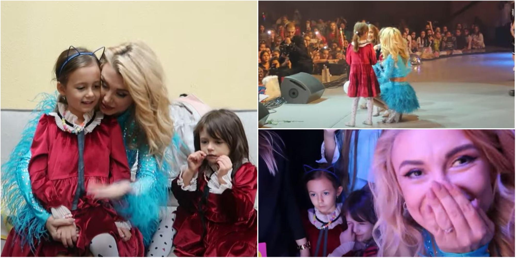 Andreea Bălan și-a adus fetițele, pentru prima oară, pe scenă. Cum au reacționat fiicele sale în fața publicului