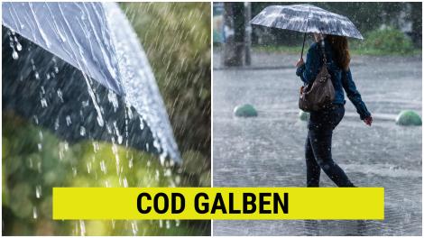 Alertă meteo! Cod galben de ploi torențiale în 6 județe din țară. Despre ce zone este vorba