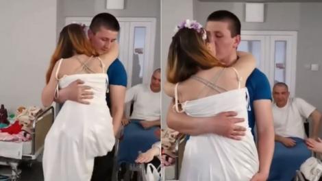 VIDEO | Imagini cutremurătoare într-un spital din Ucraina, unde o mireasă rămasă fără picioare dansează alături de proaspătul soț