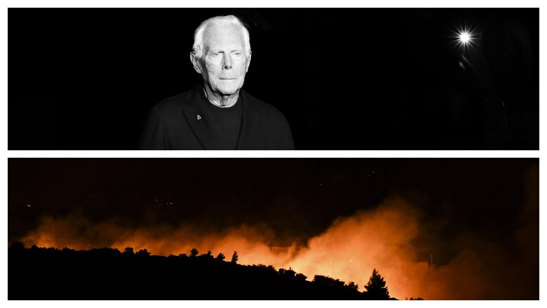 Giorgio Armani in Italia durante un incendio boschivo.  Che fine ha fatto il progettista