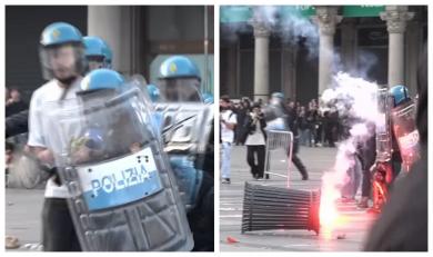 Turiștii aflați în vacanță la Milano, surprinși de protestele violente. Imagini dramatice din centrul orașului | VIDEO