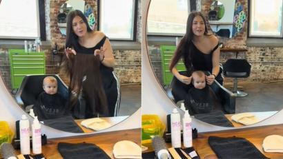 Bebelușul de 8 luni cu extensii de păr care a devenit viral. Cum arată fetița