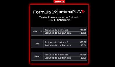 Testele pre-sezonului Formula 1 de la Bahrain vor fi difuzate în exclusivitate pe AntenaPLAY