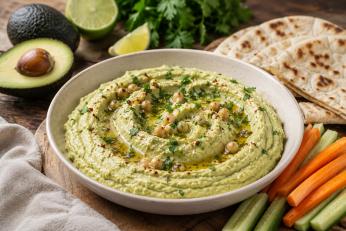 Hummus cu avocado. Rețetă cremoasă, sănătoasă și gata în 10 minute