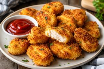 Nuggets de pui la cuptor, mai sănătoși, dar incredibil de gustoși