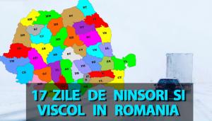 17 zile de viscol și ninsori în luna ianuarie, în România, potrivit meteorologilor EaseWeather