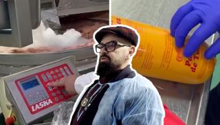 Piedone a aflat din ce se face parizerul 'de porc', de fapt: 'De ce puneți gheață?' Șeful ANPC a crezut că nu vede bine