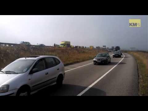 VIDEO! Accident in lant, pe autostrada: 200 de raniti si 100 de masini avariate