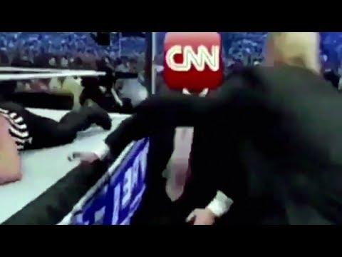 Președintele SUA, surprins în timp ce bate... sigla CNN. Filmulețul a apărut pe contul său de socializare!