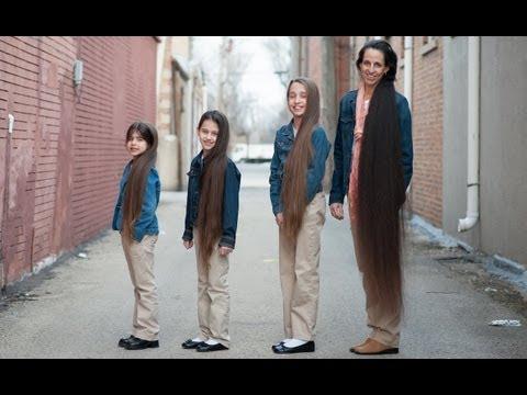 De patru ori Rapunzel: O americancă şi fiicele ei au părul lung ca-n poveşti