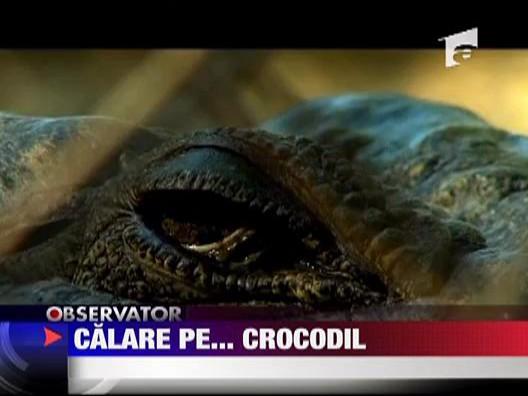 VIDEO! A ajuns la spital pentru ca a vrut sa calareasca un crocodil